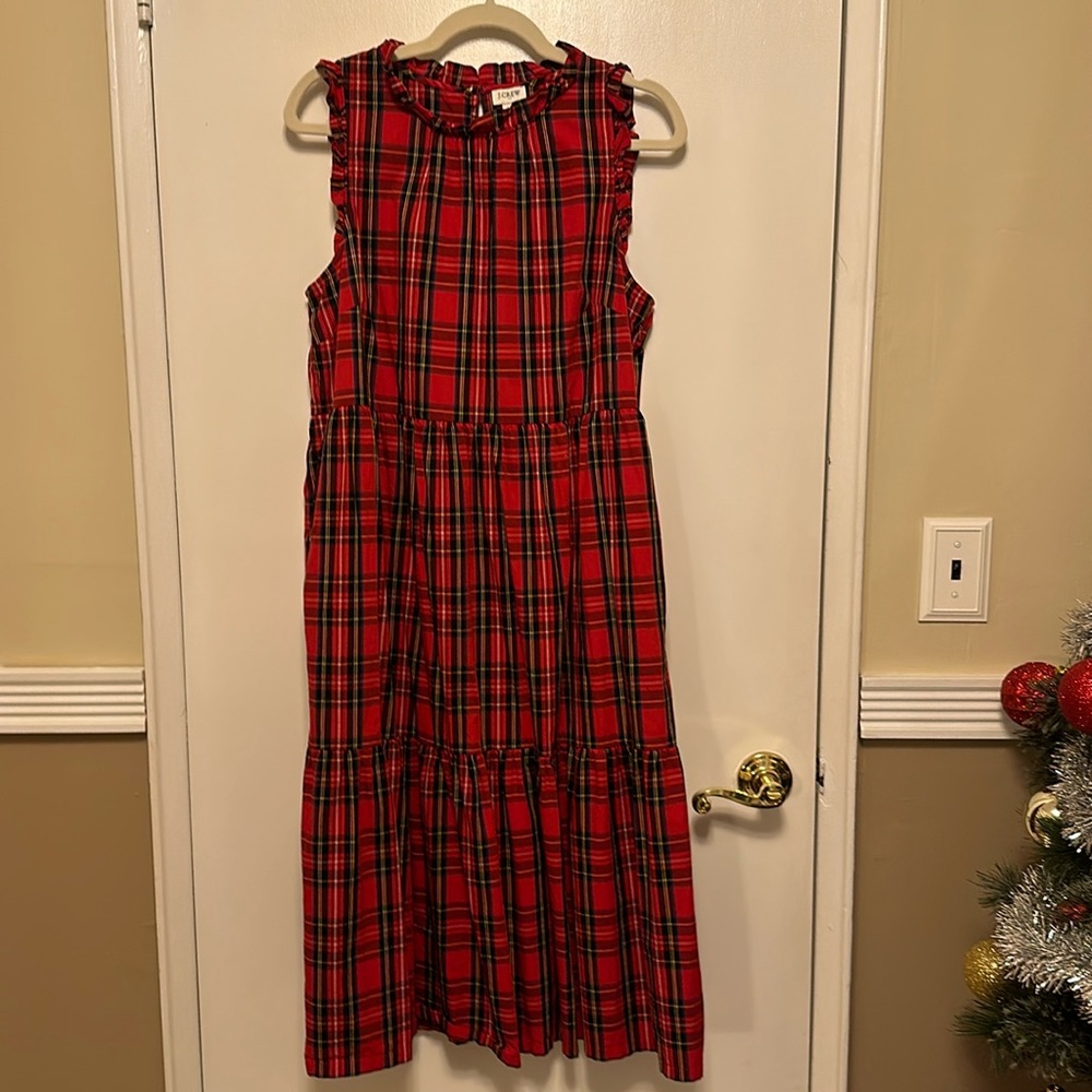 J Crew tartan plaid holiday dress